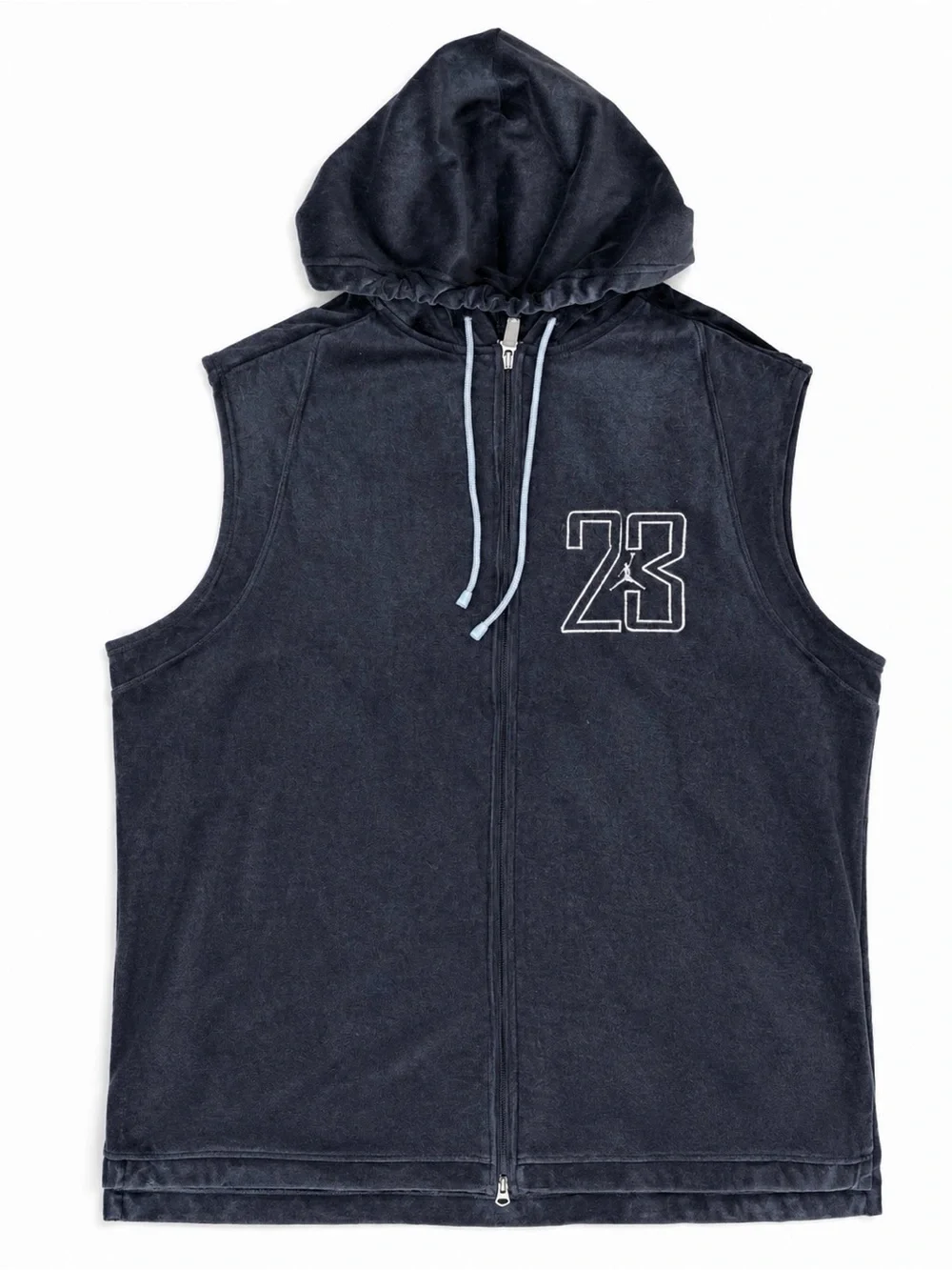 Jordan Navy Sleeveless Hooded Zip-Up Vest with '23' Chest Detail